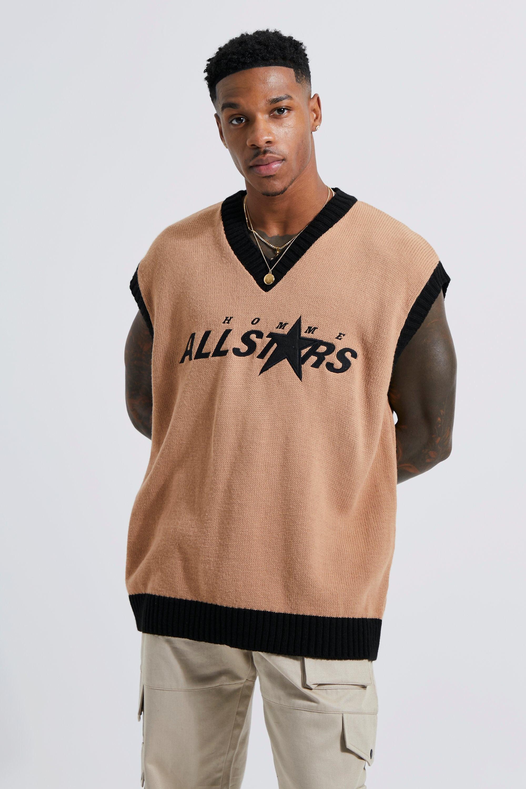 All Stars Knitted Varsity Vest | boohooMAN (DE, IE & UK)