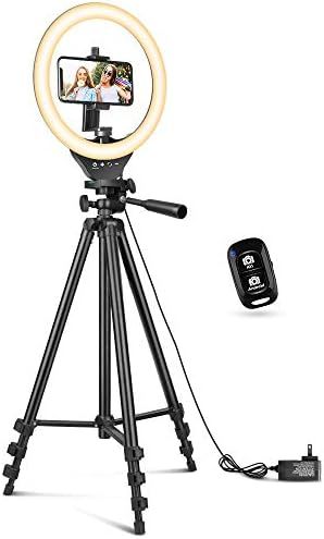 10'' Ring Light with 50'' Extendable Tripod Stand, Sensyne LED Circle Lights with Phone Holder fo... | Amazon (US)