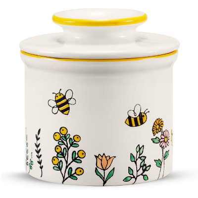 Kook Butter Keeper Dish, Ceramic Crock with Lid, For Soft Butter, Meadow | Target