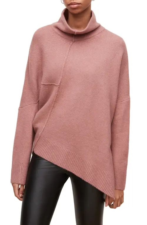 AllSaints Lock Mock Neck Sweater in Smoke Pink at Nordstrom, Size X-Small | Nordstrom