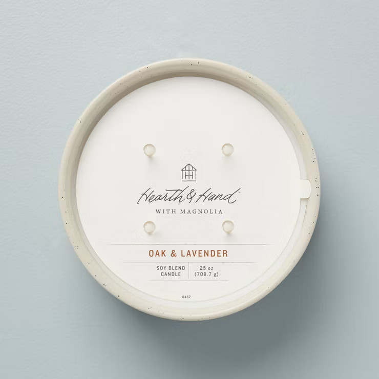 Speckled Ceramic Oak & Lavender Jar Candle Cream - Hearth & Hand™ with Magnolia | Target