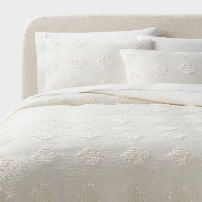 Tufted Diamond Crinkle Duvet Cover and Sham Set - Threshold™ | Target