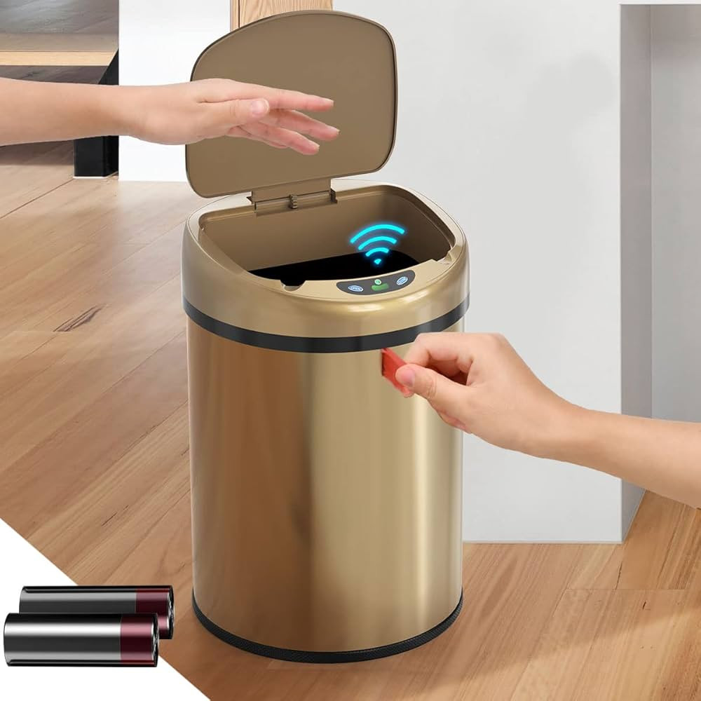 Smart Trash Can 3.5 Gallon Stainless Steel Garbage Can with Automatic Packaging Function, Touchle... | Amazon (US)