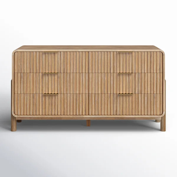 Luthien 6 Drawer 59" W Solid Wood Double Dresser | AllModern