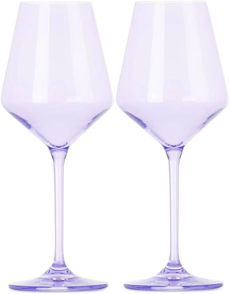 Soleil Sellers Colored Wine Glasses, Lavender, Set of 2, Stemware | Amazon (US)