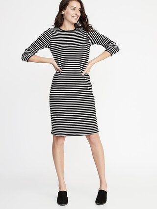 Fitted Rib-Knit Shift Dress for Women | Old Navy US