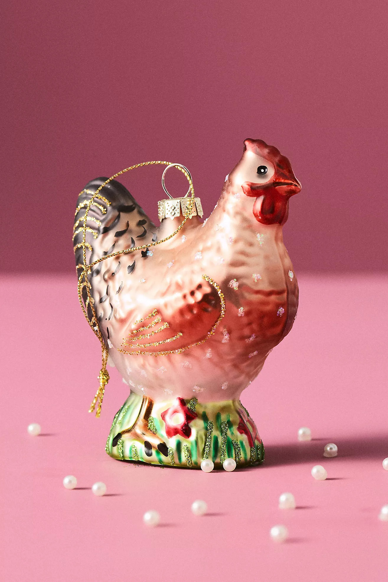 Chicken Glass Ornament | Anthropologie (US)