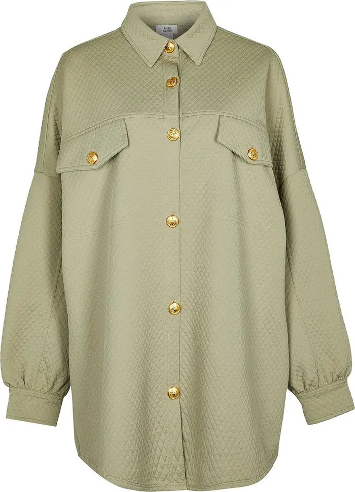 Quilted Button Front Shirt JacketRIVER ISLAND | Nordstrom