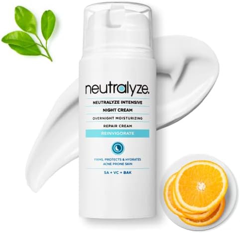 Neutralyze Intensive Acne Night Cream Moisturizer - Maximum Strength Vitamin C Moisturizer For Fa... | Amazon (US)