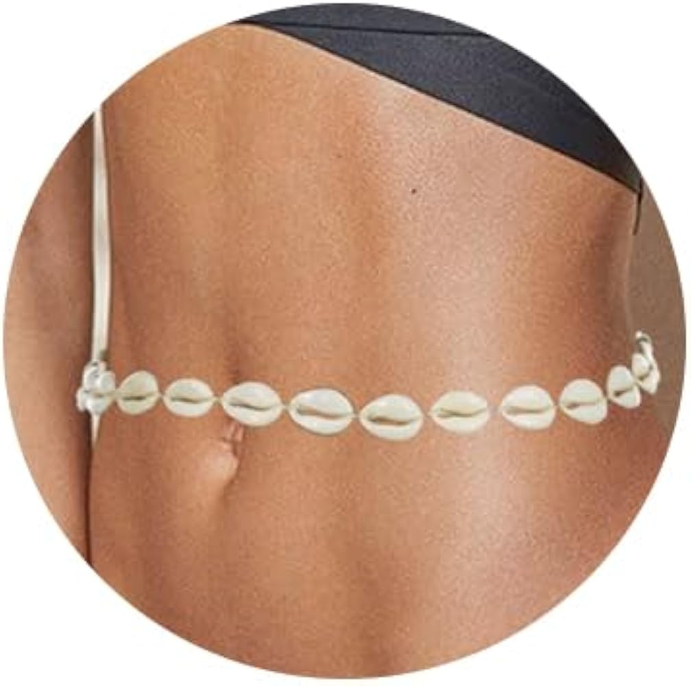 Boho Shell Waist Chain Adjustable Seashell Body Chain Turquoise Pendant Waist Chain Beach Waist C... | Amazon (US)