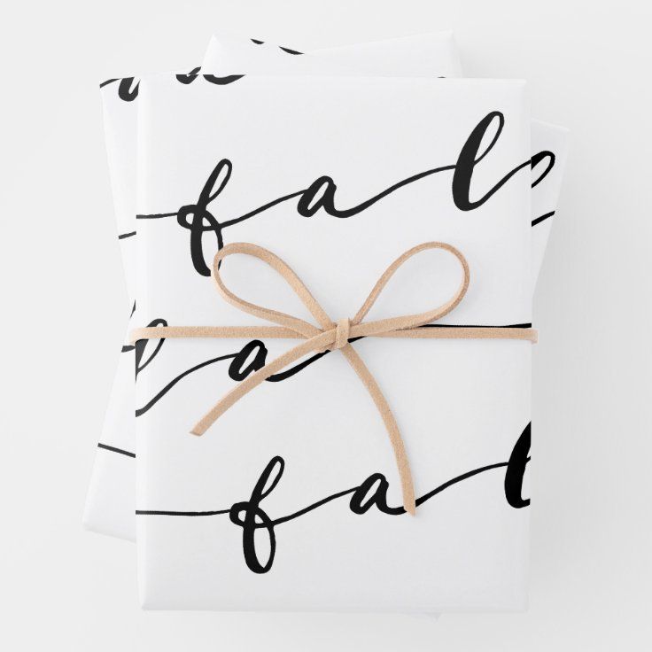 FA LA LA White & Black Calligraphy Christmas Carol Wrapping Paper Sheets | Zazzle | Zazzle