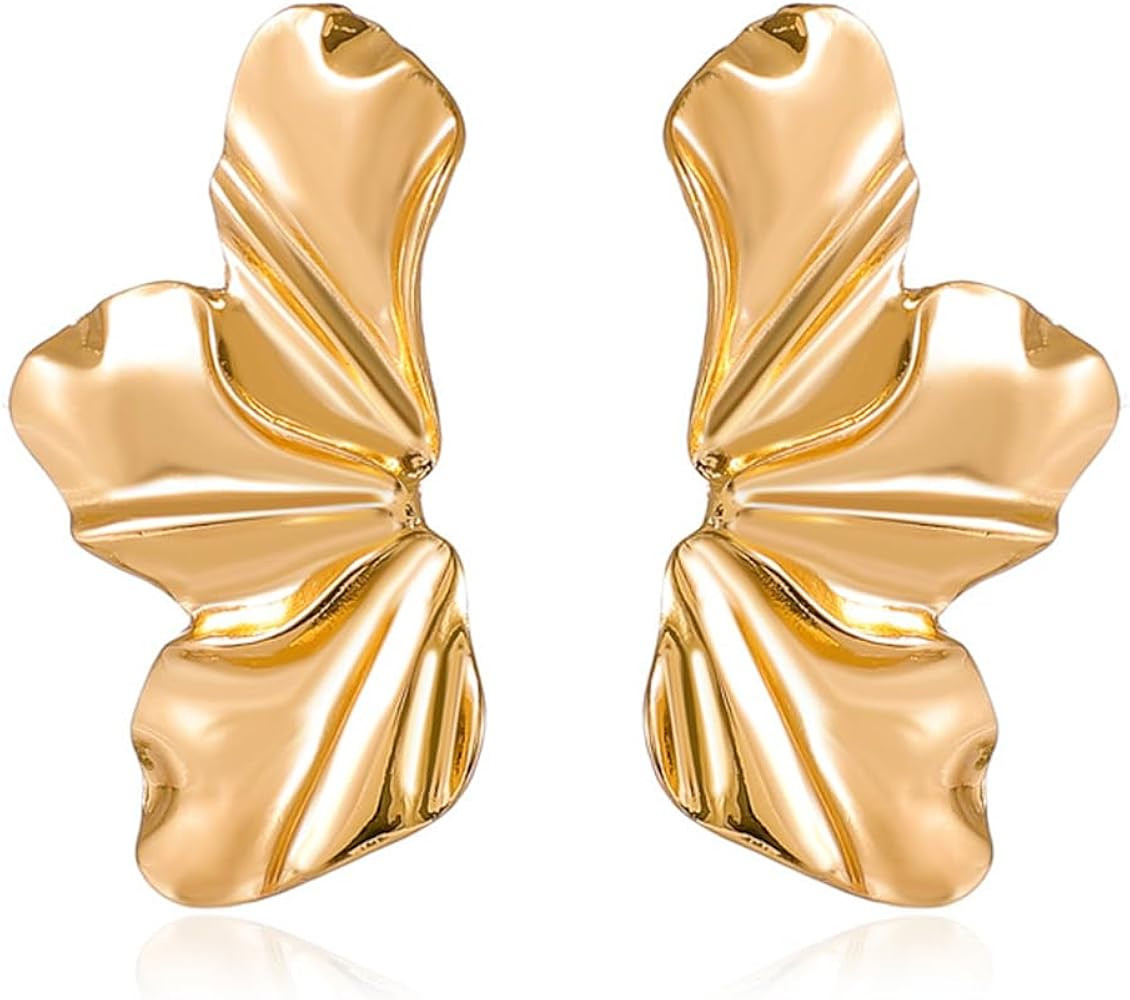 Statement Geometric Metal Earrings for Women Girls Large Fashion Irregular Minimalism Metal Simpl... | Amazon (US)