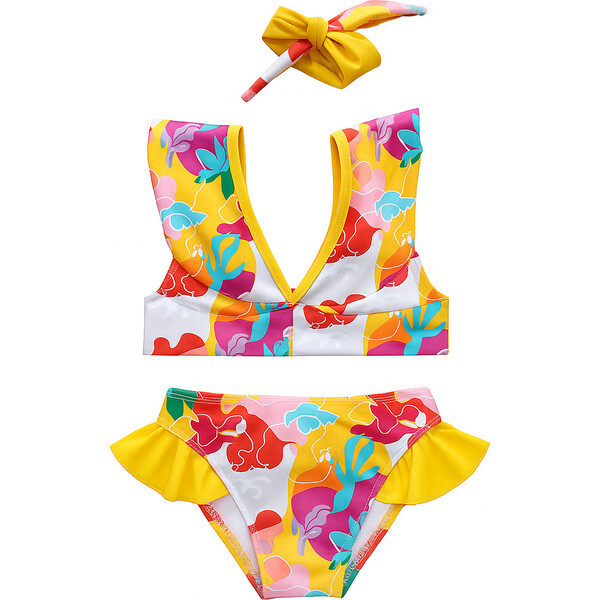 Alessandra Ruffle Neck Sleeveless Bikini, Cocos Island | Maisonette