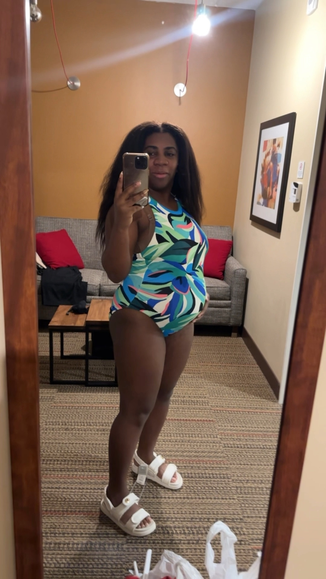 Pregnant, glowing, and still giving vacay goddess energy. ☀️🌺 I didn’t go the maternity route—I just sized up in this Shade & Shore™ one-piece and BAM: bump-friendly and body-snatched. The high-neck cut, side shirring, and back cut-out? Chef’s kiss. It’s giving tropical getaway without sacrificing comfort or coverage. 👙

Style tip: Sometimes it’s not about maternity wear—it’s about making the fashion work for the bump. 😏 Tap to shop and thank me later, mama! #BumpApproved #LTKswim #PregnancyStyleGlowUp #ShadeAndSlay #HotMomSummerIncoming

#LTKSummerEdit #LTKBump #LTKSwim