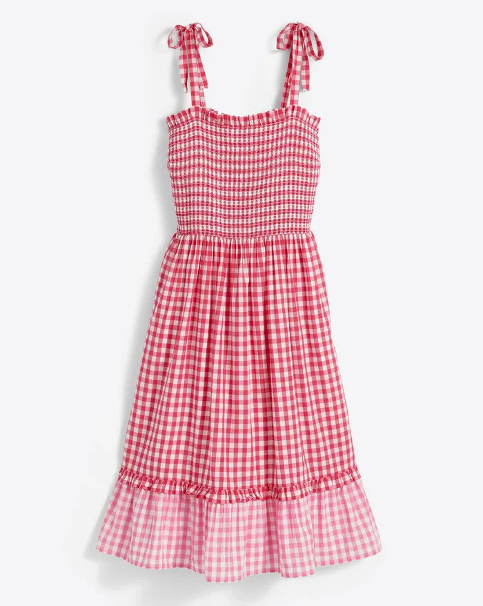 Taylor Smocked Dress in Pink Gingham | Draper James (US)