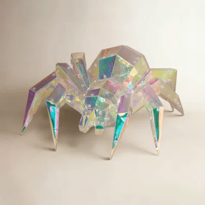 Spooky 13.78 Inch USB Electric Lighted Halloween Holographic Hanging Spider With Remote Control | Wayfair North America