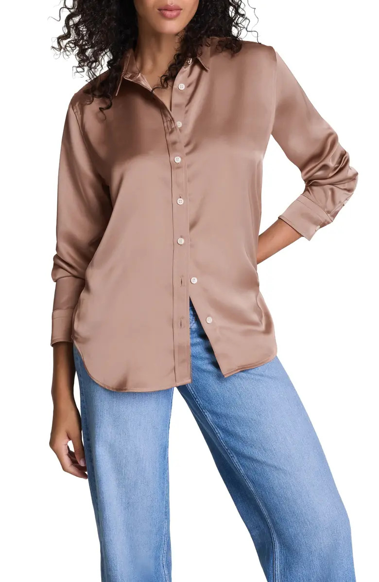 SPANX® Better Than Silk Button-Down Shirt | Nordstrom | Nordstrom