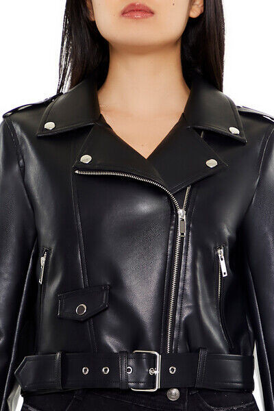 Faux Leather Cropped Moto Jacket | Forever 21