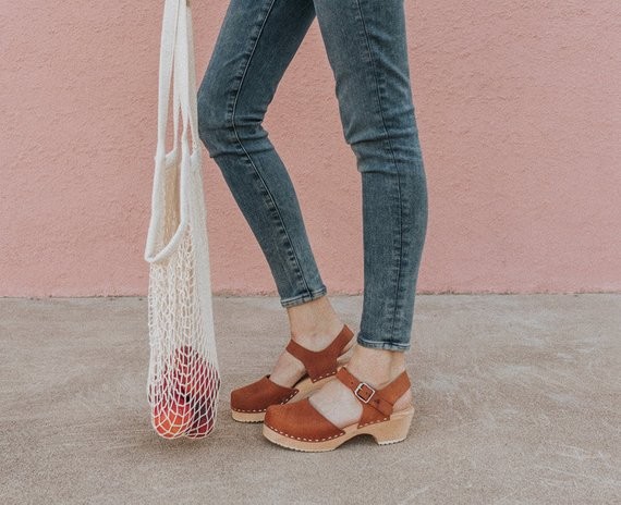 Swedish Clogs Low Wood Brown Oiled Leather by Lotta from Stockholm / Wooden Clogs / Sandals / Low He | Etsy (US)