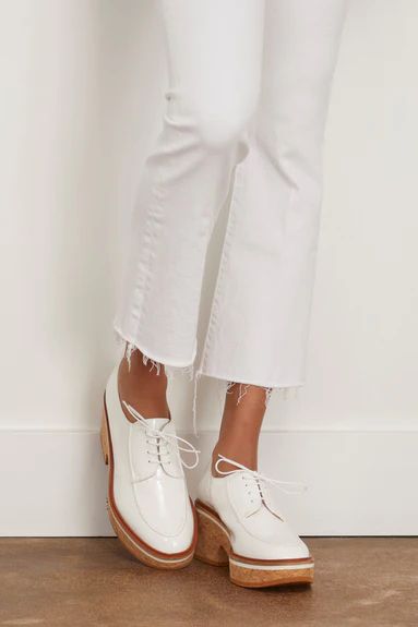 Anja Platform Shoe in White Pat | Hampden Clothing