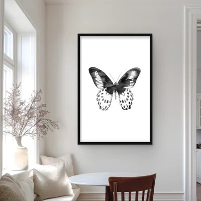 Black Butterfly - Framed Matted Print for Bedroom Decor | Wayfair North America