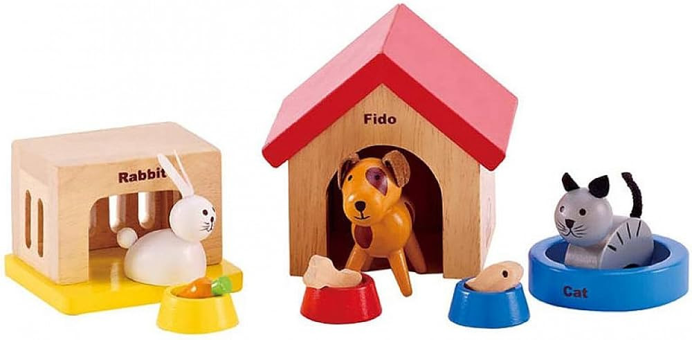 Hape Family Pets Wooden Dollhouse Animal Set | Amazon (US)
