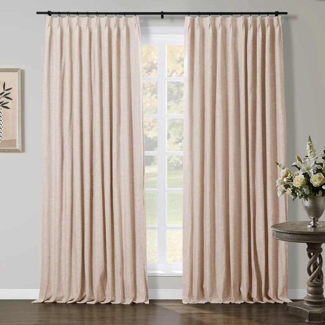 Liz Linen Herringbone Curtains & Drapes French Pleated | NeutralCurtains