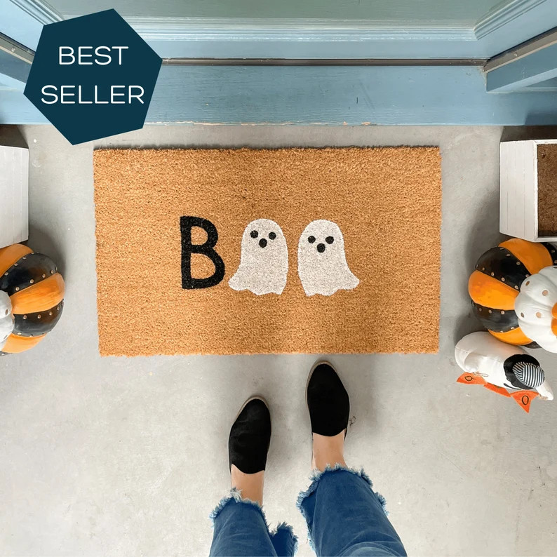 Halloween Doormat, Ghost Doormat, Ghost Decor, Halloween Decor, Boo Doormat, Halloween Decoration... | Etsy (US)