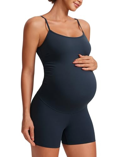 CRZ YOGA Butterluxe Maternity Workout Romper for Women Casual Spaghetti Strap Shorts Jumpsuit Pre... | Amazon (US)