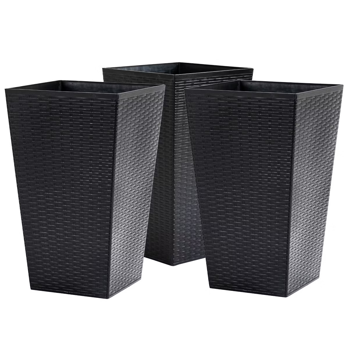Outsunny Set of 3 Tall Planters with Drainage Holes, Outdoor & Indoor Flower Pot Set for Front Do... | Target