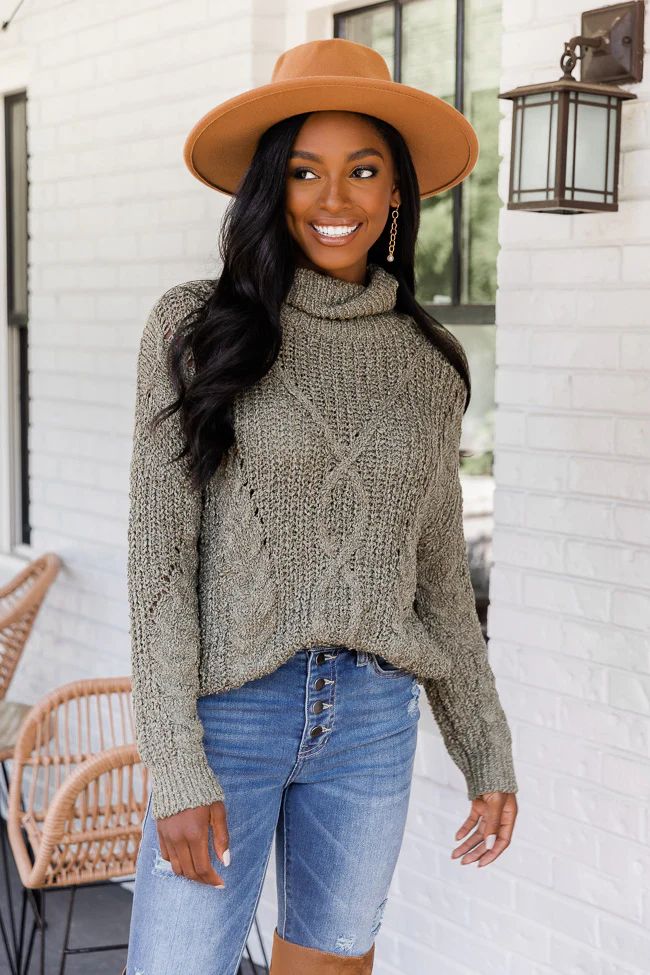 It's Worth It Olive Turtleneck Sweater FINAL SALE | The Pink Lily Boutique