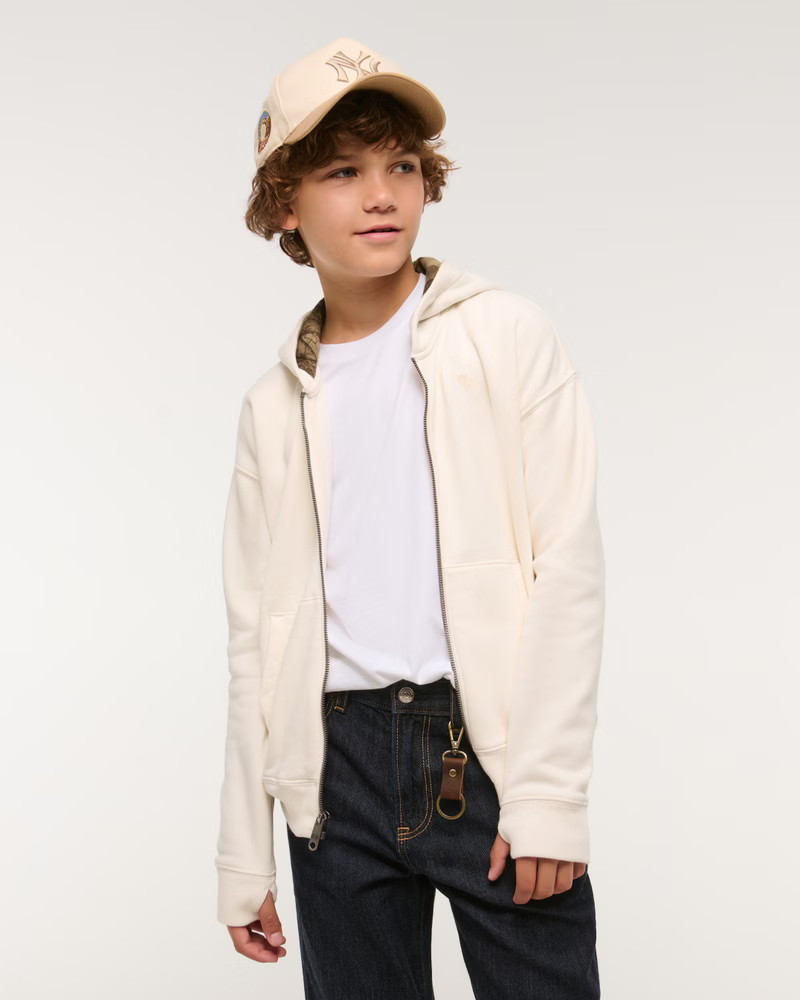 essential icon full-zip hoodie | Abercrombie & Fitch (US)