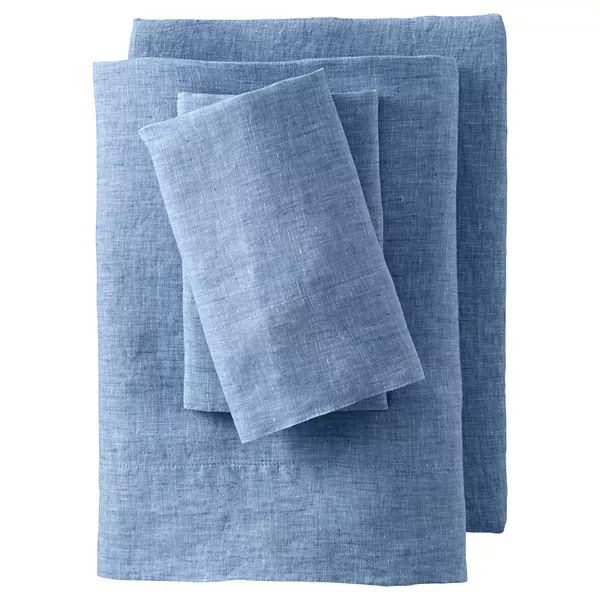 Lands' End Garment Washed Chambray Belgian Flax Linen Breathable Pillowcases | Kohl's