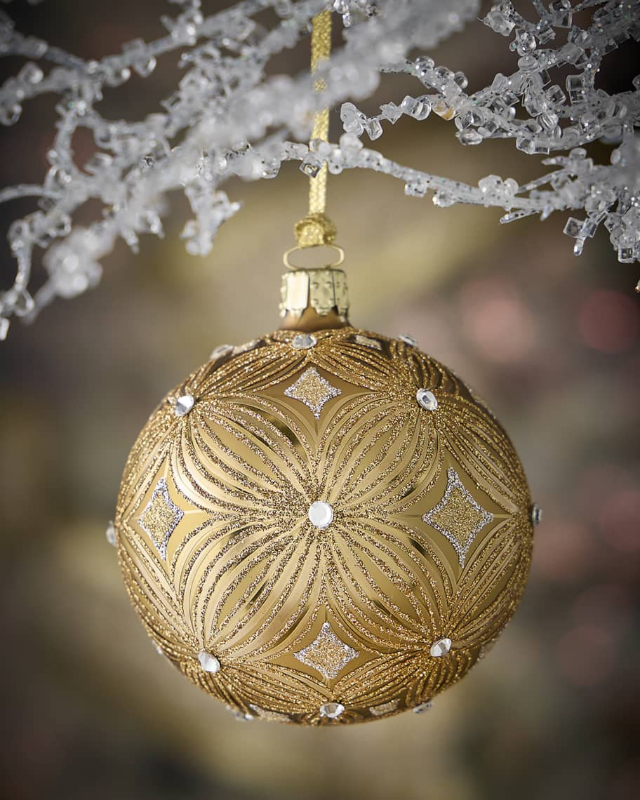 Neiman Marcus Golden Halo Glass Ornament | Neiman Marcus