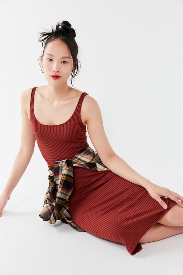 UO Bella Ribbed Knit Bodycon Midi Dress | Urban Outfitters (US and RoW)