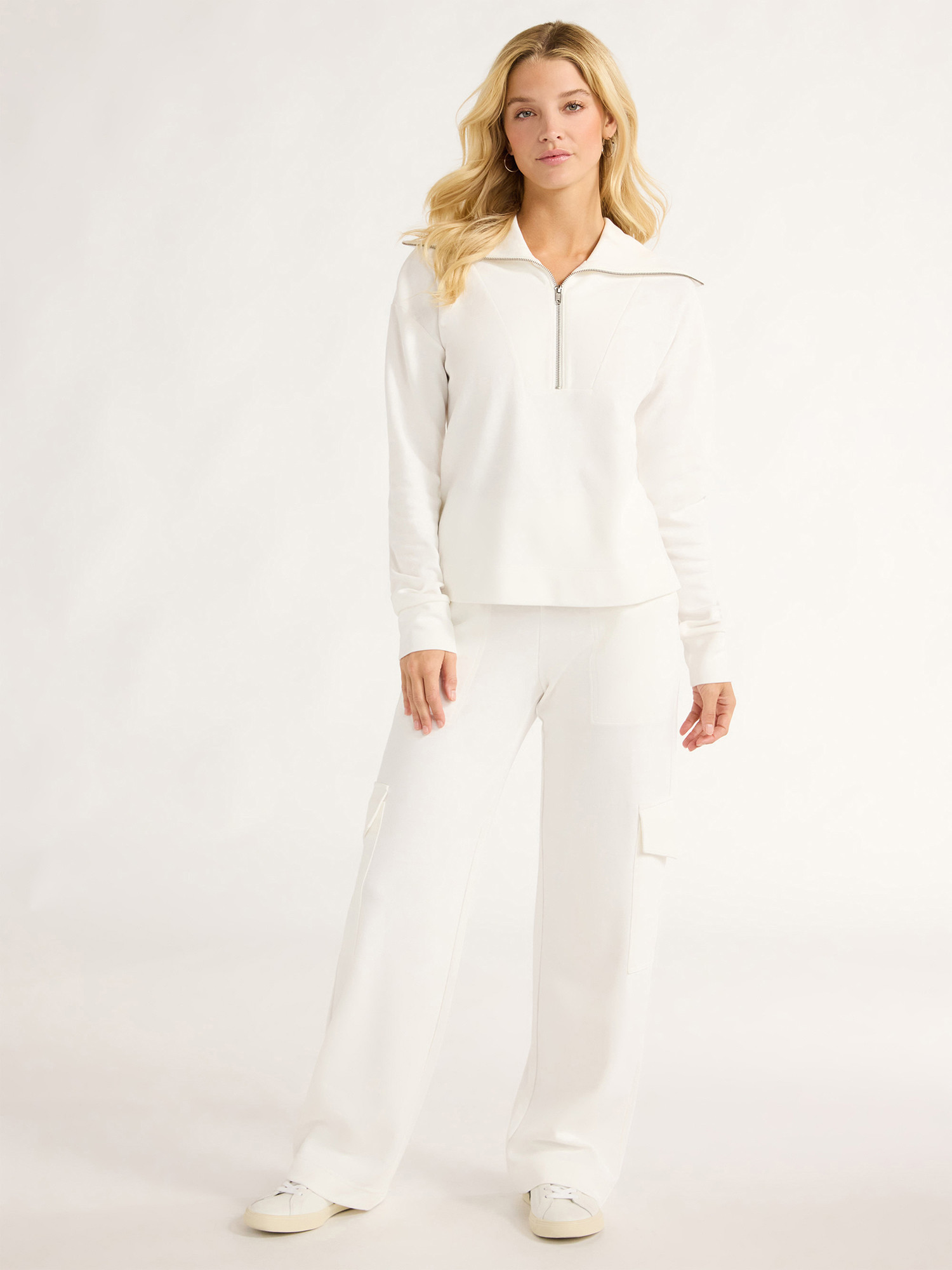 Free Assembly Women's Half Zip Pullover Sweatshirt, Sizes XS-XXL - Walmart.com | Walmart (US)