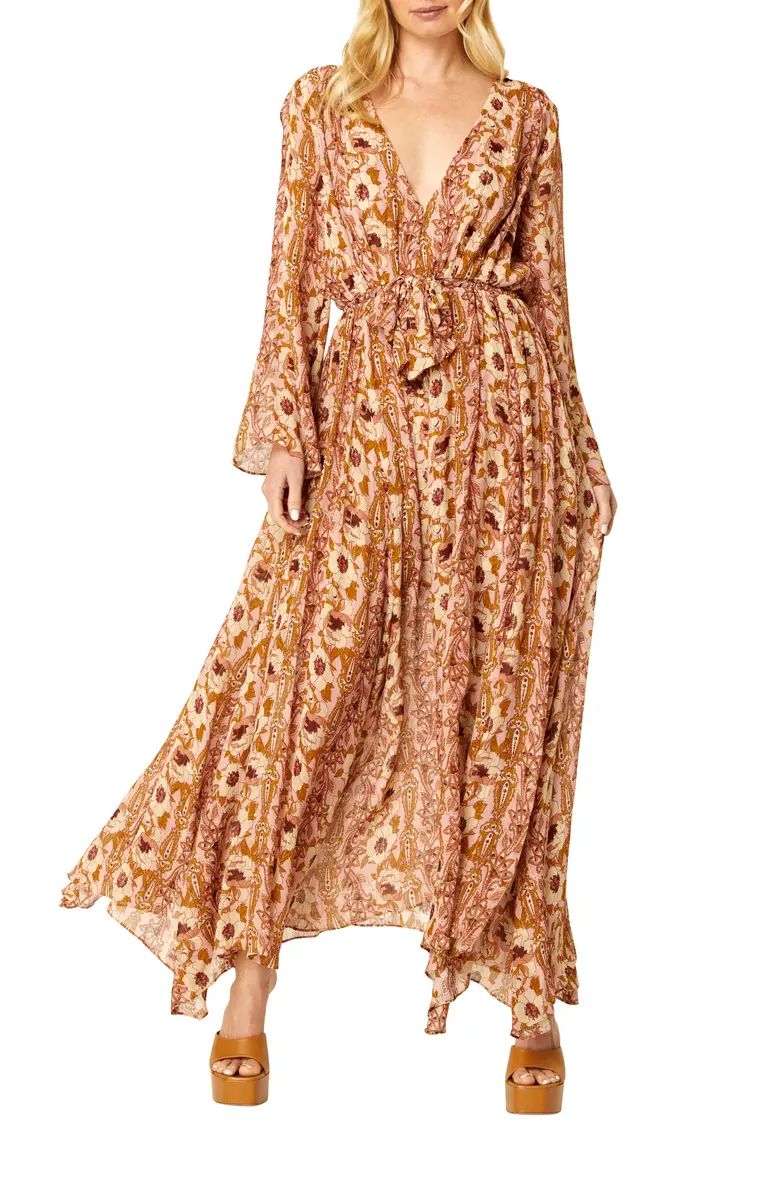 MISA Los Angeles Gia Floral Print Long Sleeve Chiffon Maxi Dress | Nordstrom | Nordstrom