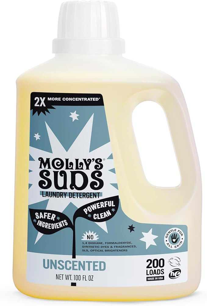 Molly's Suds Liquid Laundry Detergent | Clean Laundry Detergent Soap for Sensitive Skin | 2x Conc... | Amazon (US)