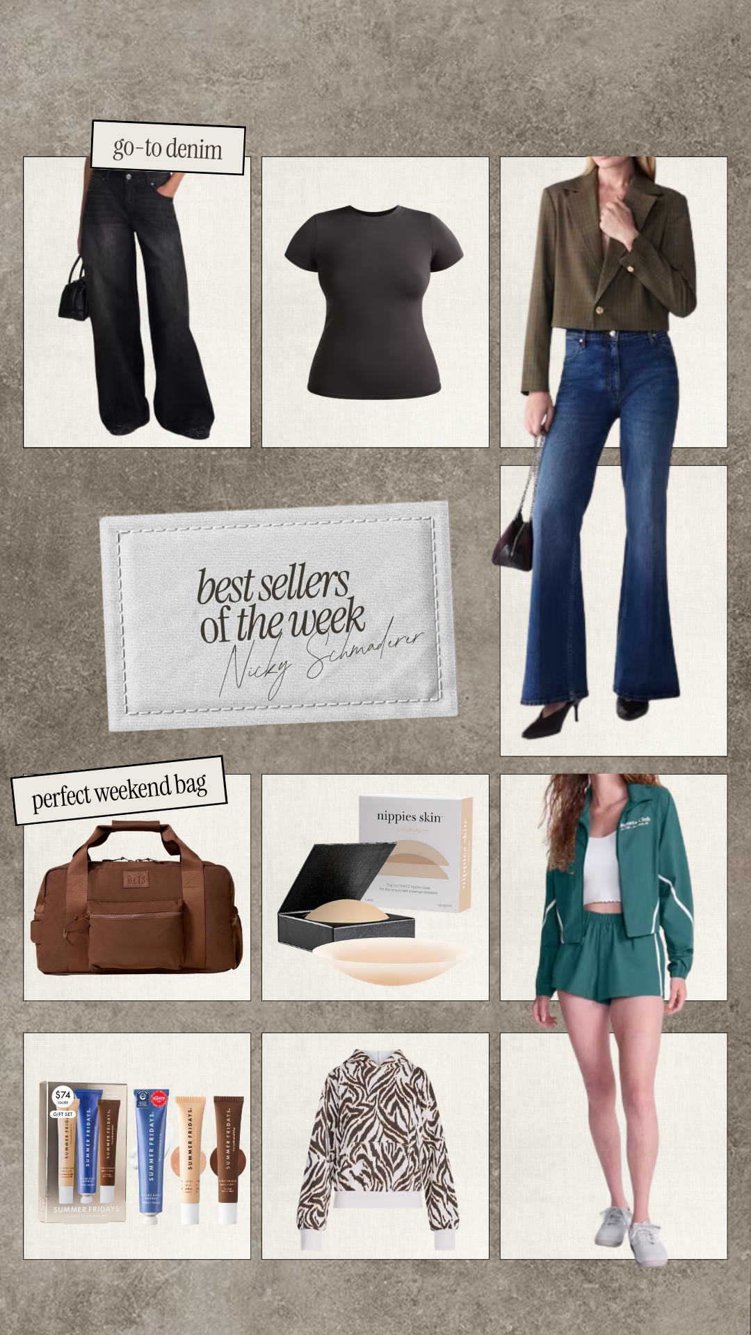 Top shopped of the week 🤍 

best sellers, top sellers, sale alert, fall outfits, denim, travel, beauty, nicky schmaderer #LTKootd 

 
