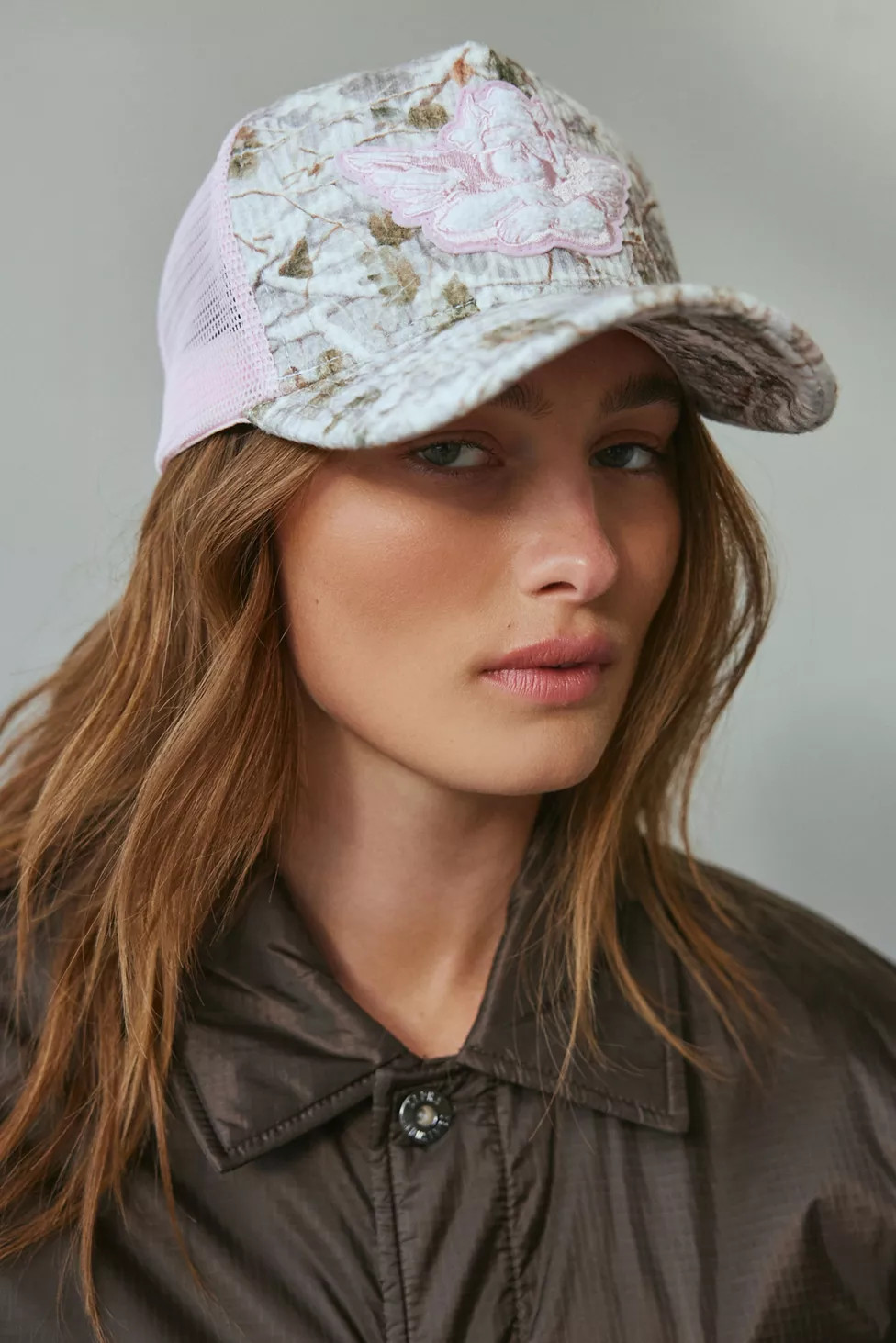 Boys Lie Rose Colored Camo Trucker Hat | Urban Outfitters (US and RoW)