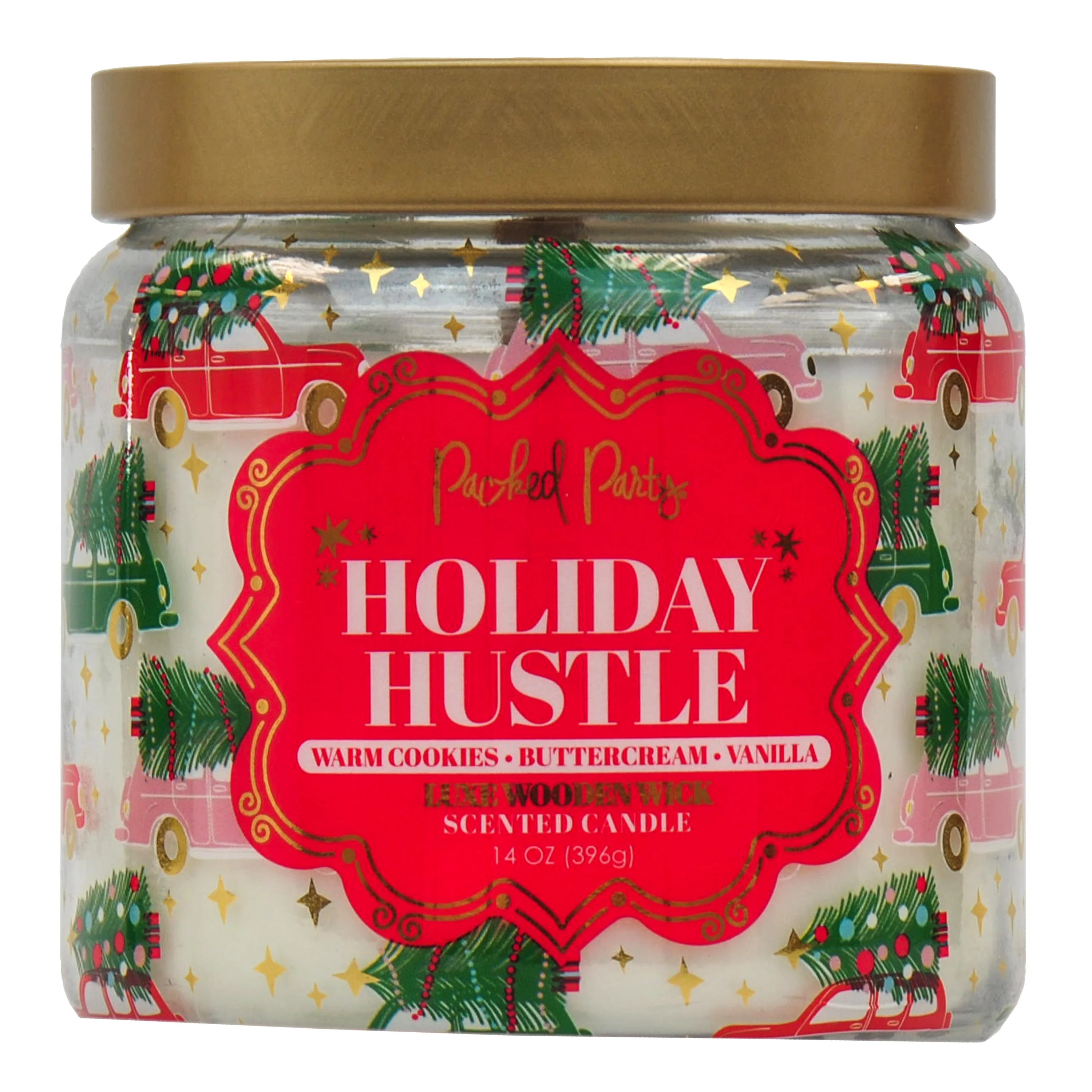 Packed Party Holiday Hustle Wrapped Candle with Wood Wick, 14-Ounce - Walmart.com | Walmart (US)