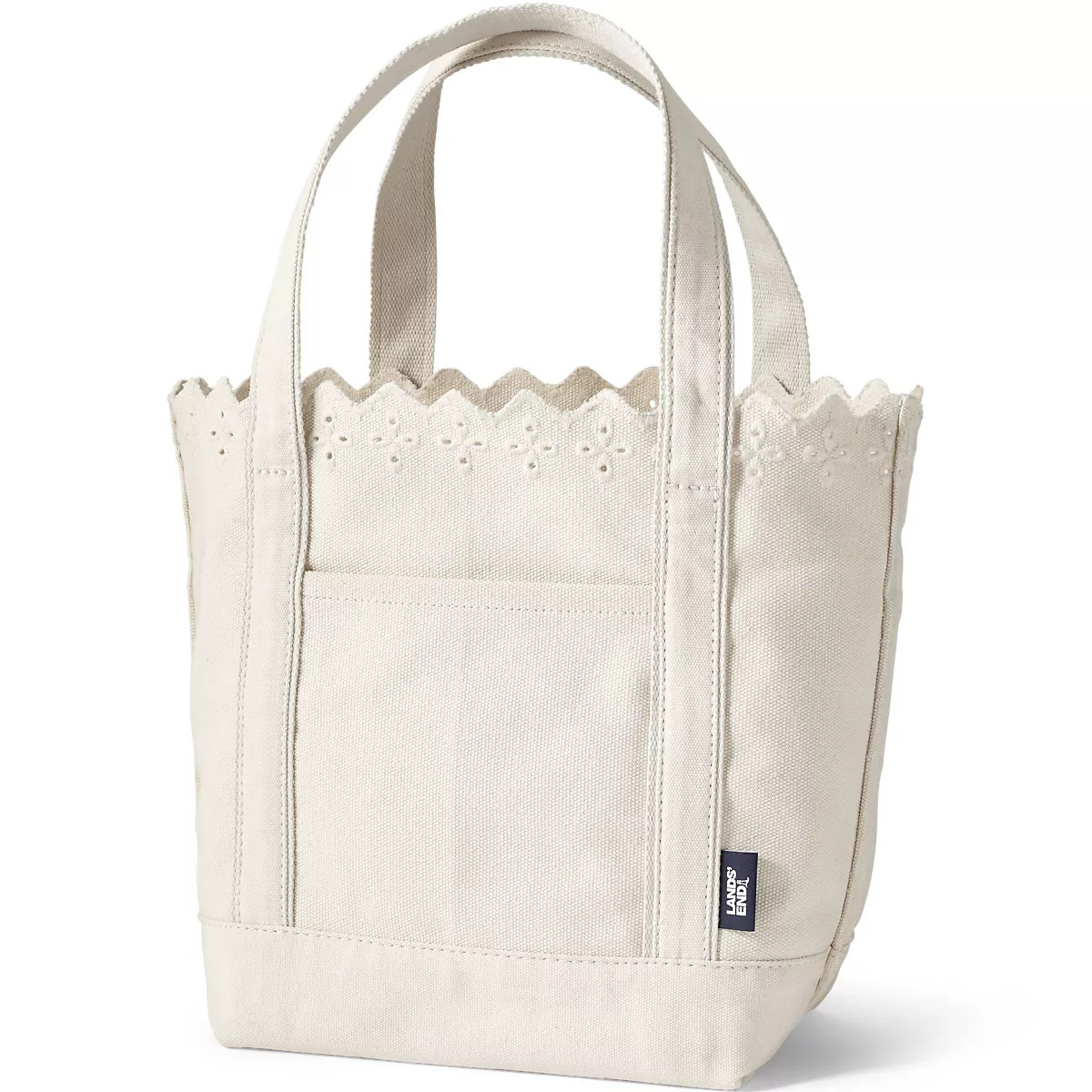 Medium Eyelet Canvas Open Top Tote | Lands' End (US)