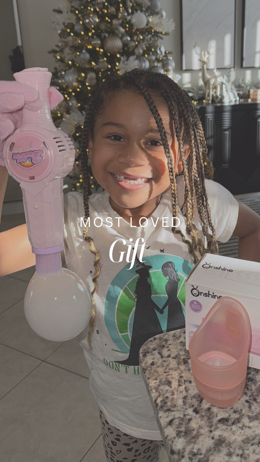 One of her favorite gifts she actually keeps playing with. Fog bubble machine for the win!! 

#LTKmomlife #LTKKids