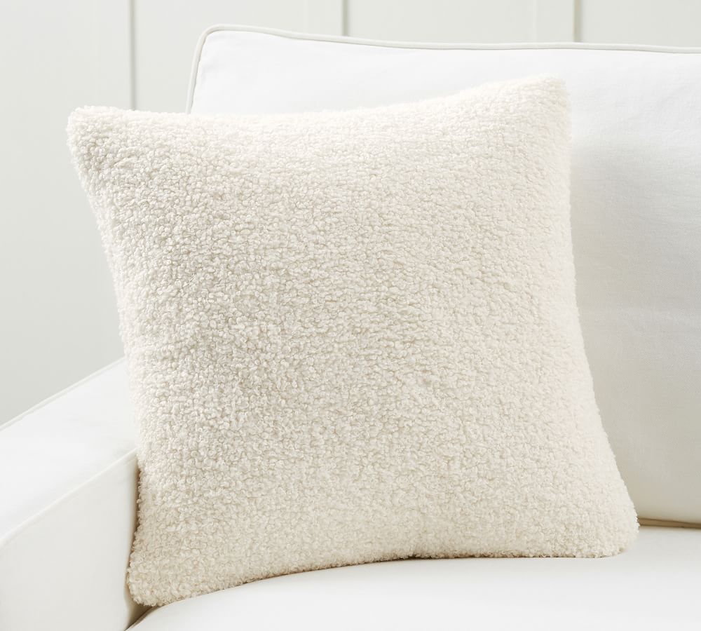 Cozy Teddy Faux Fur Pillow Cover, 20 x 20&amp;quot;, Ivory | Pottery Barn (US)