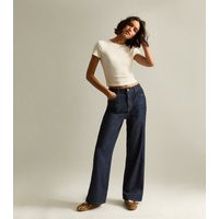 Women's Navy Adalae High Waisted Wide Leg Jeans New Look | New Look (UK)
