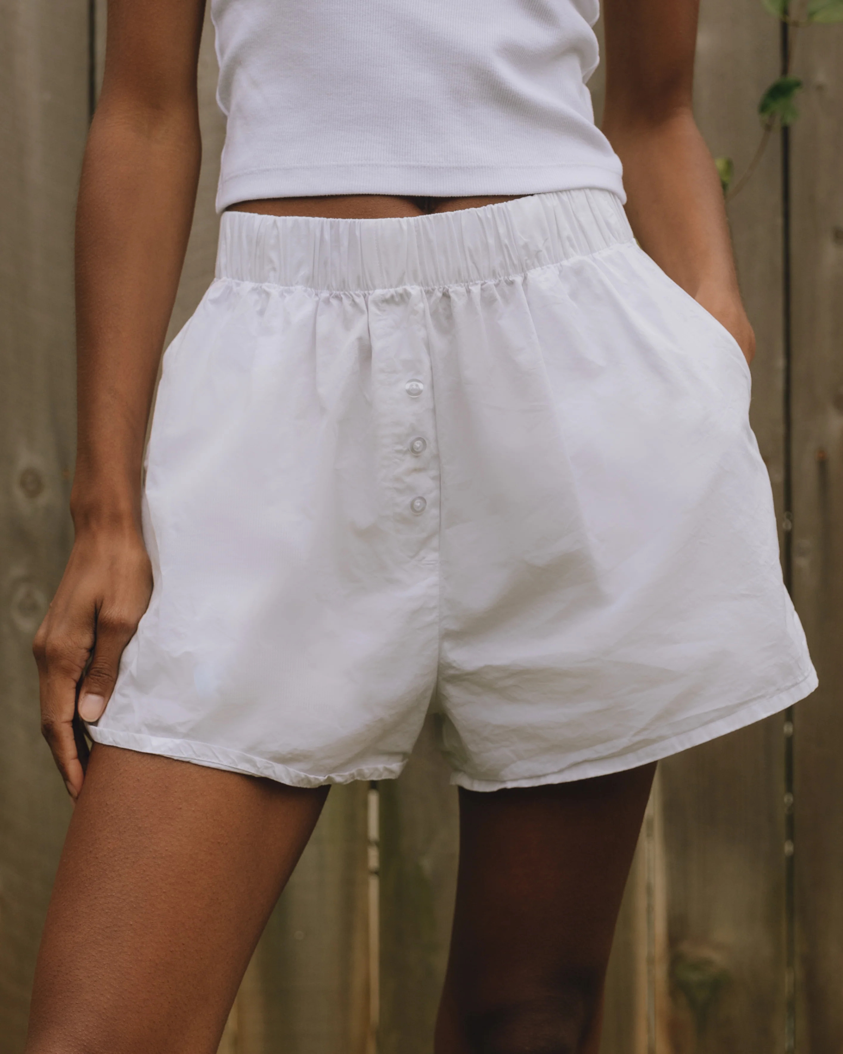 Poplin Resort Shorts - White | Daily Drills