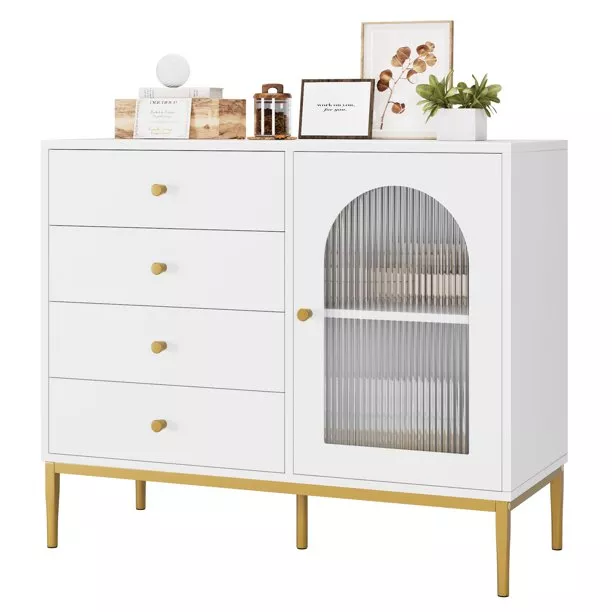 Homfa Sideboard Storage Cabinet with 3 Drawers & 3 Doors, 53.54