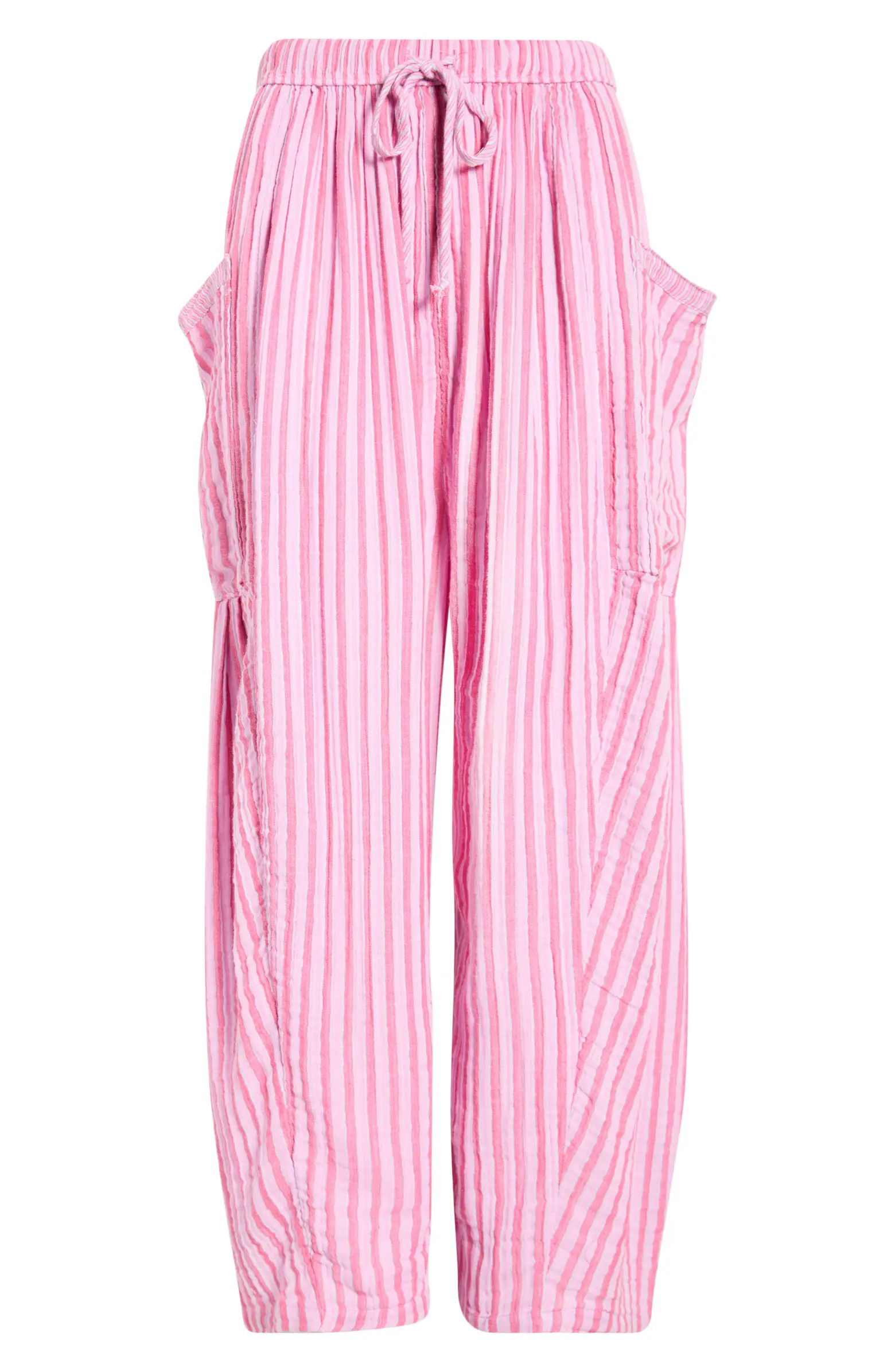 Free People Quin Stripe Cotton Drawstring Pants | Nordstrom | Nordstrom