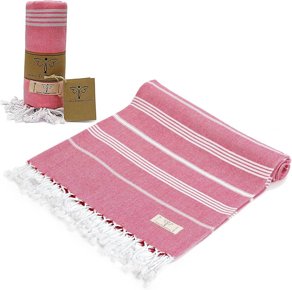 SMYRNA TURKISH COTTON Classical Series Turkish Beach Towel Oversized, 37x71 inch, Extra Large Qui... | Amazon (US)