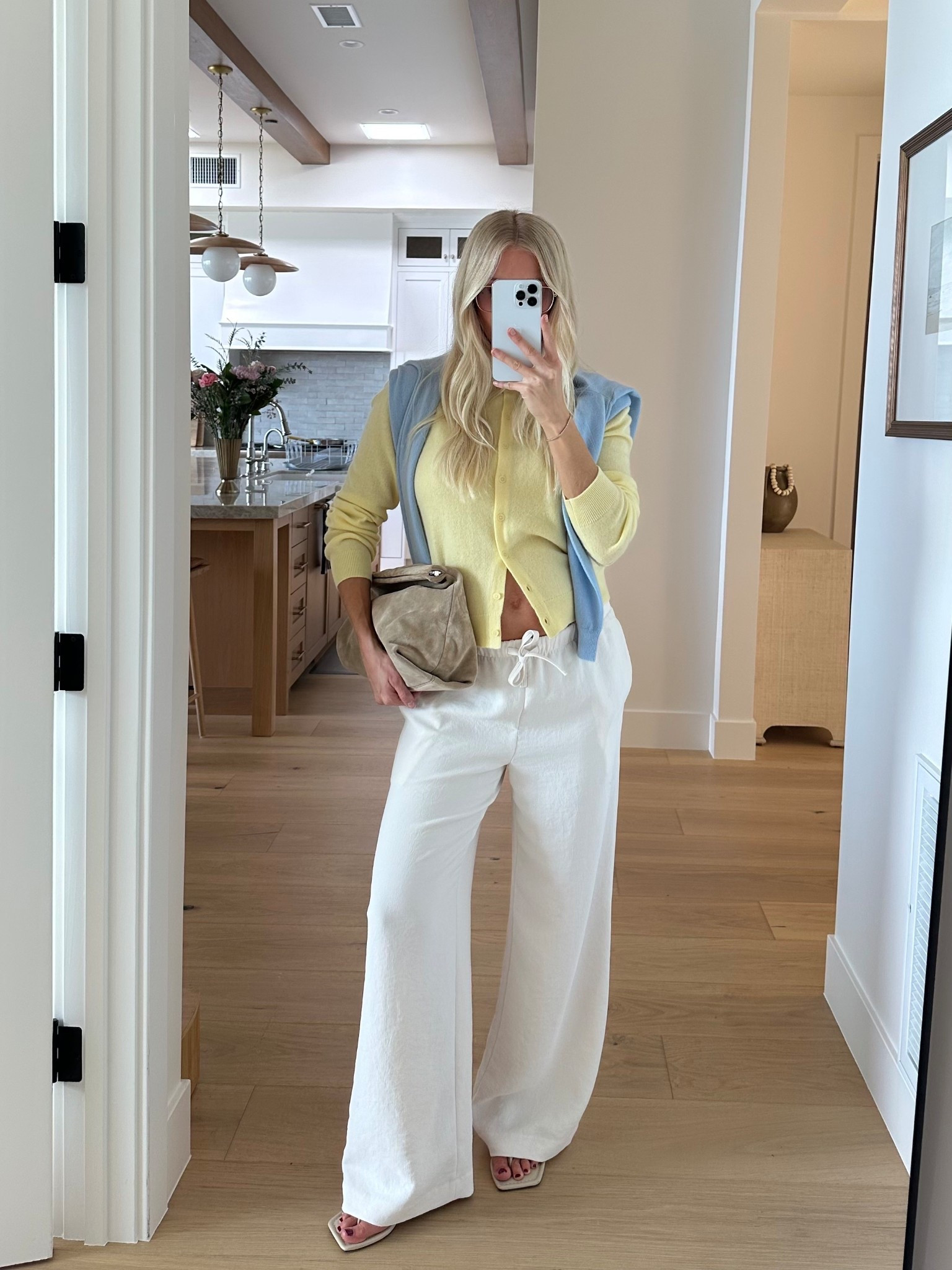 Wearing a medium in cardigan (lemonade & dew blue draped), small reg in pants (light birch), shoes run tts! #kathleenpost

Spring transition outfit, lunch date outfit, chic but comfy look, bump friendly, maternity, viral Aritzia pant, lodge pants

#LTKSeasonal #LTKootd #LTKBump #LTKdayinmylife